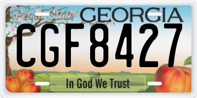 GA license plate CGF8427