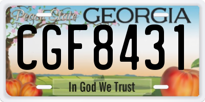 GA license plate CGF8431