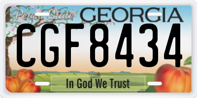 GA license plate CGF8434