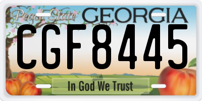 GA license plate CGF8445