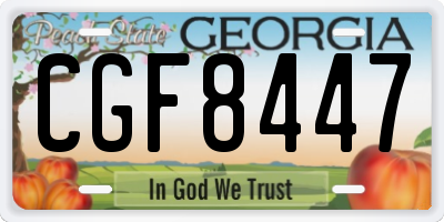 GA license plate CGF8447