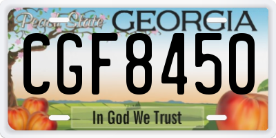 GA license plate CGF8450