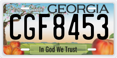 GA license plate CGF8453