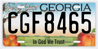GA license plate CGF8465