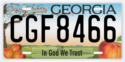 GA license plate CGF8466