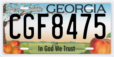 GA license plate CGF8475