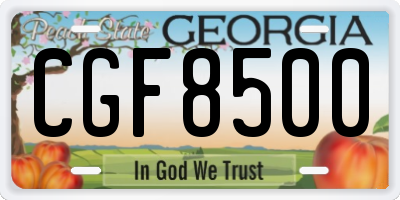 GA license plate CGF8500