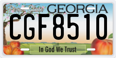 GA license plate CGF8510