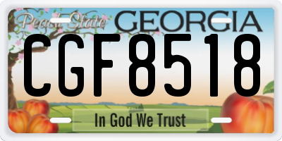 GA license plate CGF8518