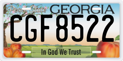 GA license plate CGF8522