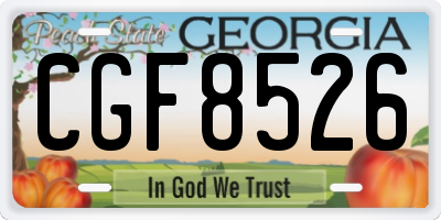 GA license plate CGF8526