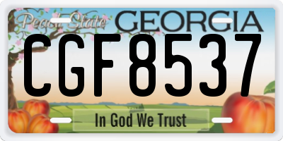GA license plate CGF8537
