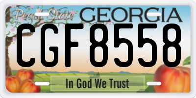 GA license plate CGF8558