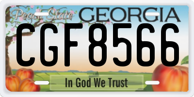 GA license plate CGF8566