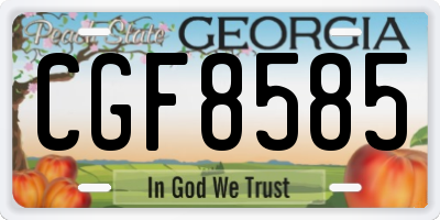 GA license plate CGF8585