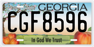 GA license plate CGF8596