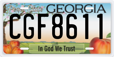 GA license plate CGF8611