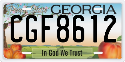GA license plate CGF8612
