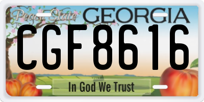 GA license plate CGF8616