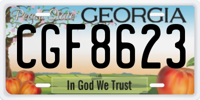 GA license plate CGF8623