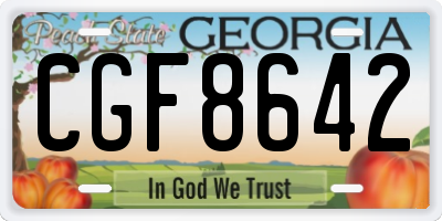 GA license plate CGF8642