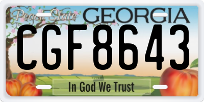 GA license plate CGF8643