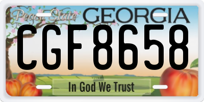 GA license plate CGF8658
