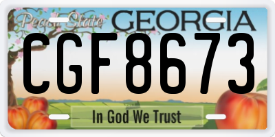 GA license plate CGF8673