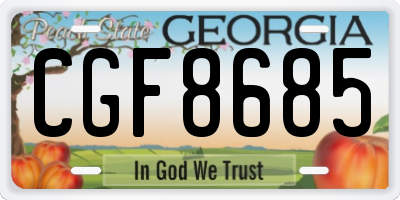 GA license plate CGF8685
