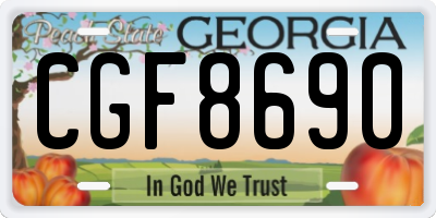 GA license plate CGF8690