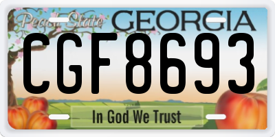 GA license plate CGF8693