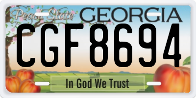 GA license plate CGF8694