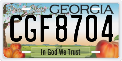 GA license plate CGF8704