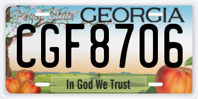 GA license plate CGF8706