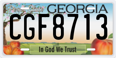 GA license plate CGF8713