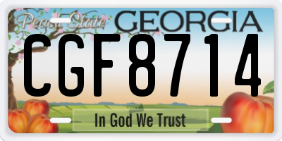 GA license plate CGF8714