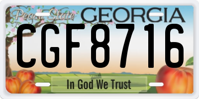 GA license plate CGF8716