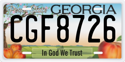 GA license plate CGF8726
