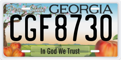 GA license plate CGF8730