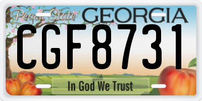GA license plate CGF8731