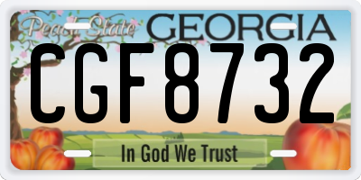 GA license plate CGF8732