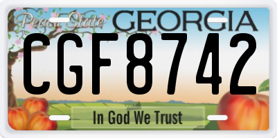 GA license plate CGF8742