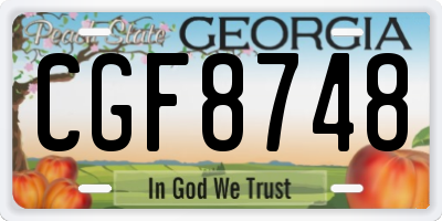 GA license plate CGF8748