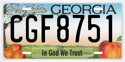 GA license plate CGF8751