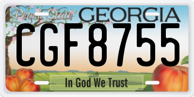 GA license plate CGF8755