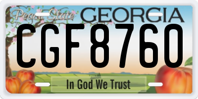 GA license plate CGF8760