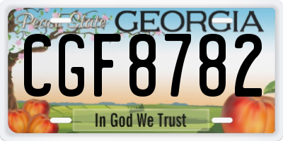 GA license plate CGF8782