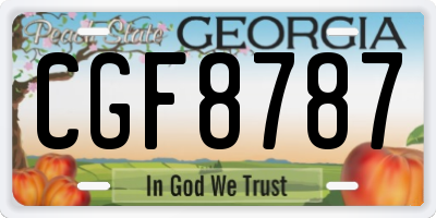 GA license plate CGF8787