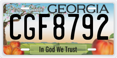 GA license plate CGF8792