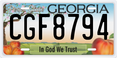 GA license plate CGF8794